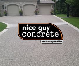 exposed concrete driveway