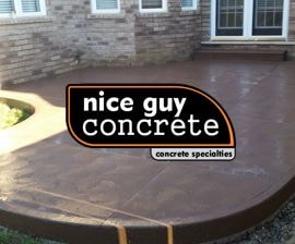 stamped concrete walkway curbs